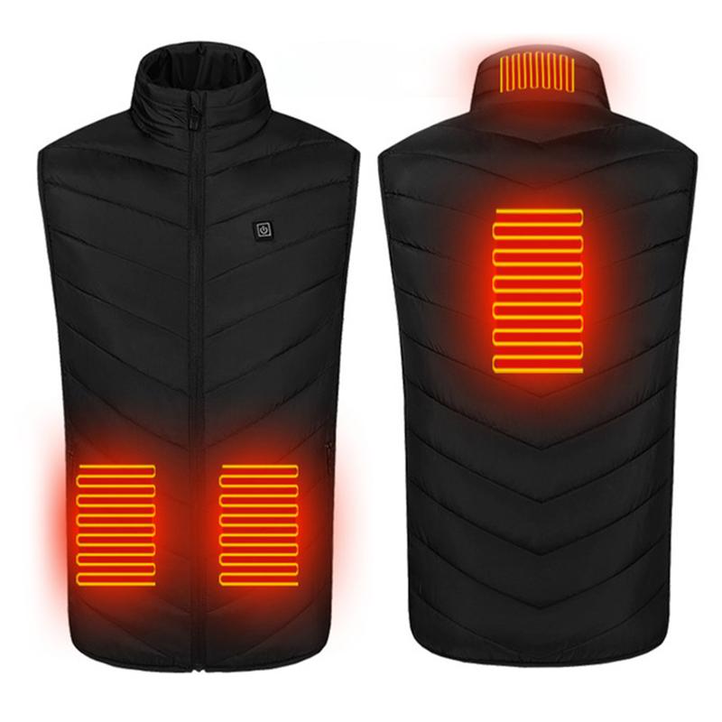 

Winter Warm USB Electric Heating Jacket 3 Levels Temperture Adjustable Heated Waistcoat Men Women Outdoor Skiing Camping Vest, As pic