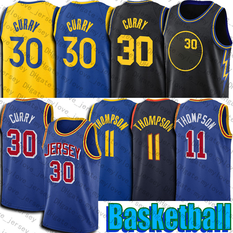 

Stephen 30 Curry Jersey Basketball Klay 11 James Thompson 33 Wiseman Jerseys Golden 2022 Season State 2022, +patch jersey