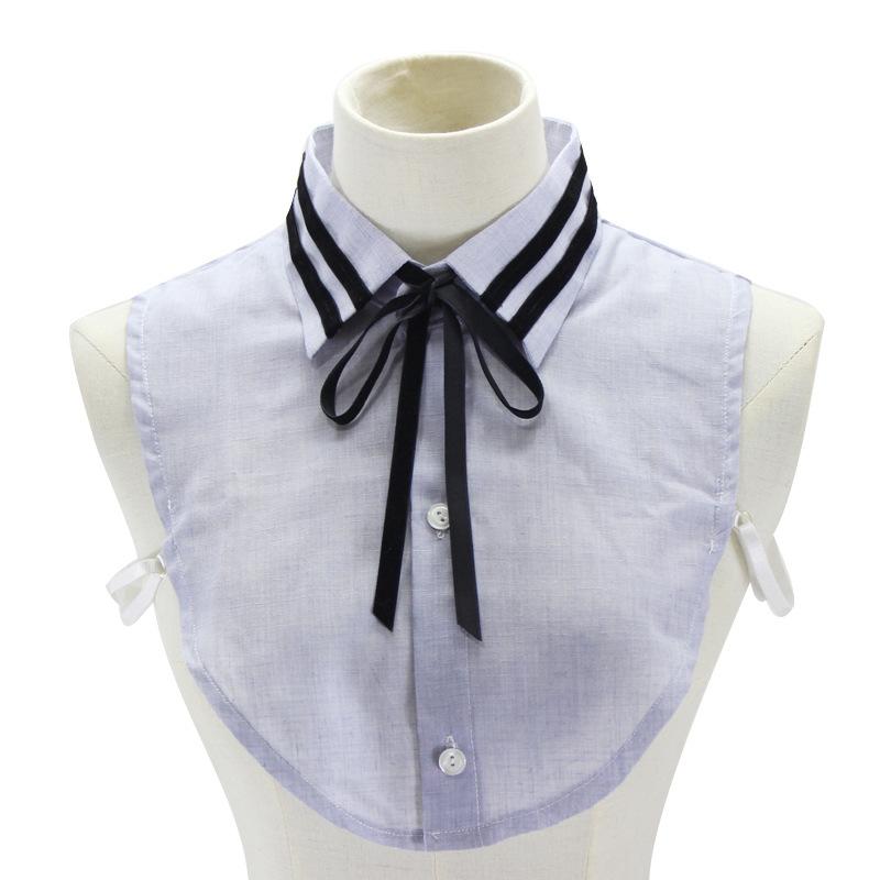 

Bow Ties Bowknotes Shirt Pure Fake Collar For Women White Black Tie Vintage Detachable Laple False Blouse Top Decorative