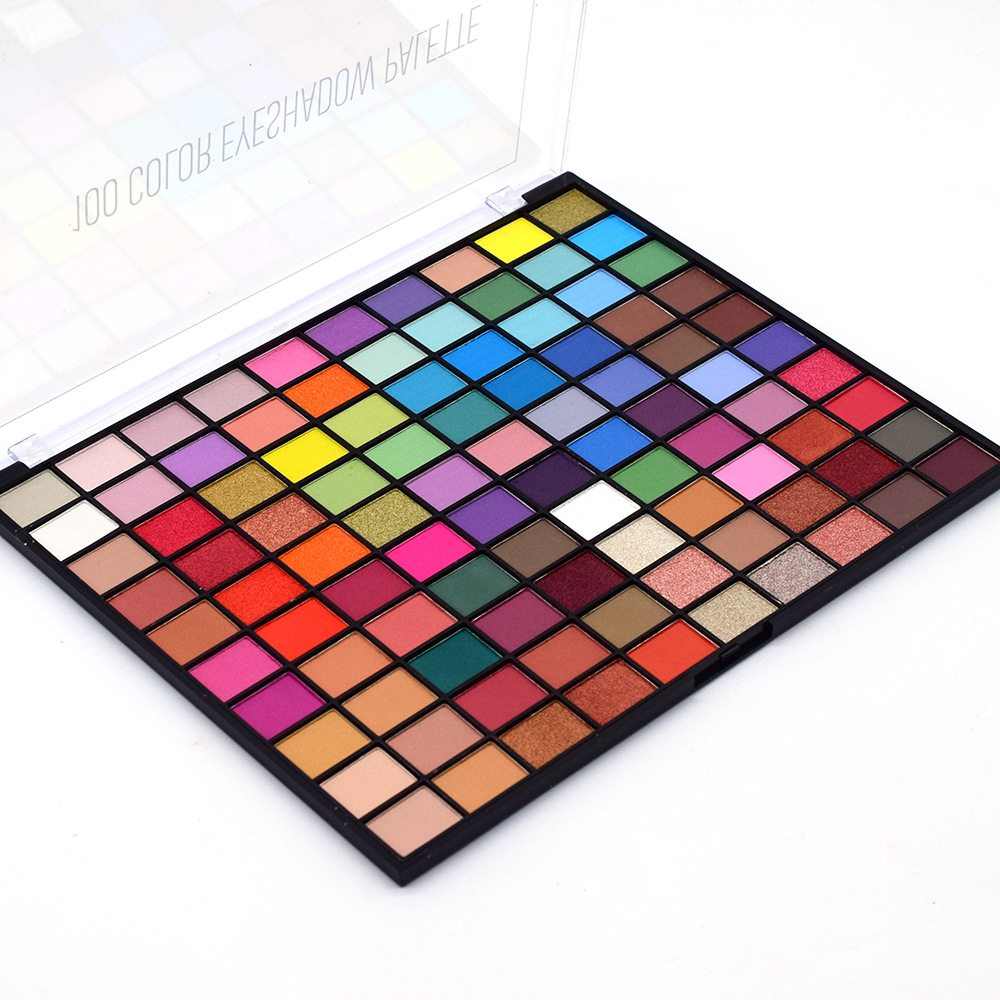 

100 Color Glitter Shimmer Matte Eyeshadow Palette Metallic Pigmented Powder Eye Shadow Makeup Waterproof Blendable Nude Cosmetic, 100 colors
