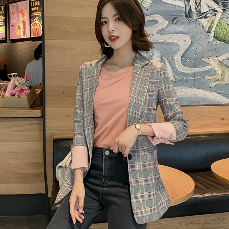 

New High-quality Nice Autumn Women' Wear Loose Slim Fashion Leisure Blazers Ladies Blazer Office Suit Girl Coat Female Overcoat, Beige