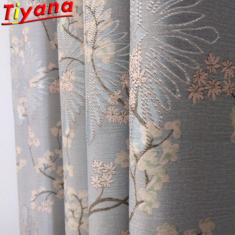 

Chinese Classical Plum Jacquard Curtains for Living Room Flower Jacquard Blackout Window Drpaes for Bedroom CustomizabW-HM369*ST, Blue