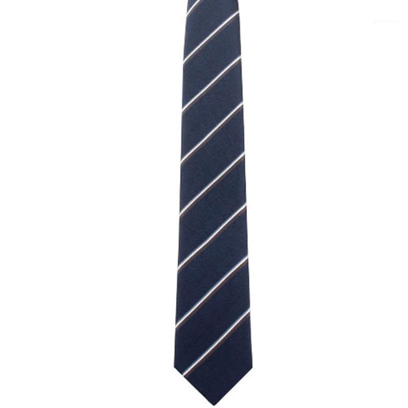 

6CM Skinny Mens Tie 2021 Brand New Business Suit Neck Ties for Men Fashion Formal Classic Striped Necktie Gift Box Navy Blue1