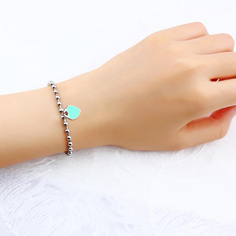 

stainless steel heart bracelet for women bracelet woman fashion charm bangles beads femme for women