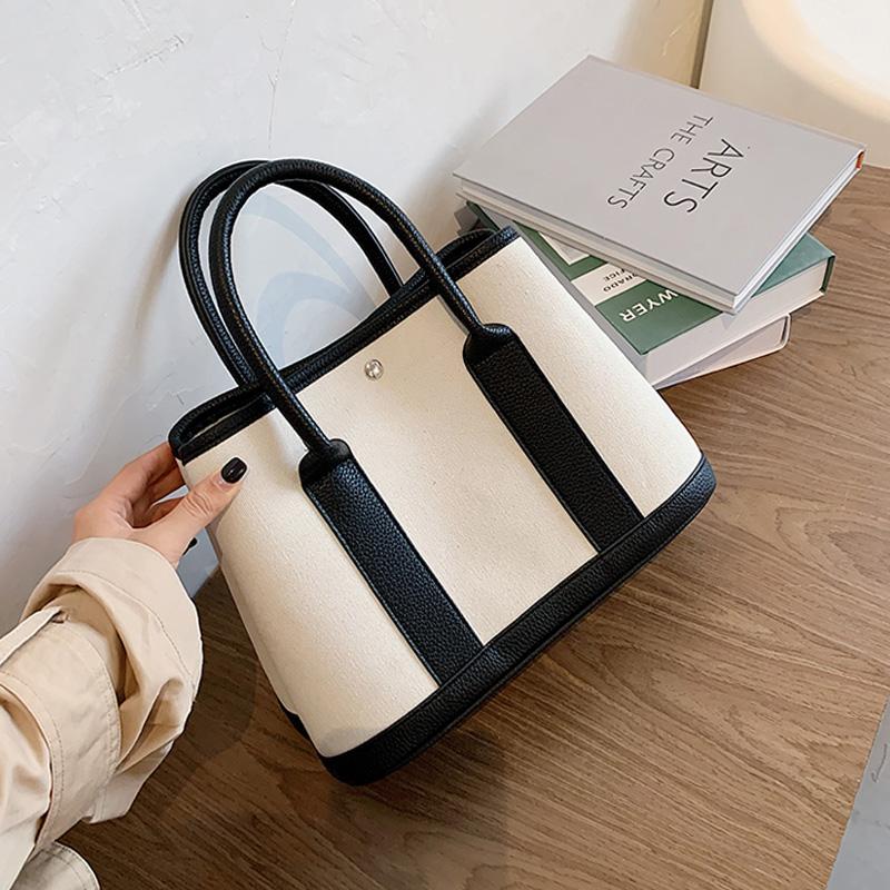 

Fashion Canvas Women's Bag 2021 Summer New Ladies Shoulder Bags Sac A Main Femme Brand Designer Tote Bags Trendy Girl Handbags, Black