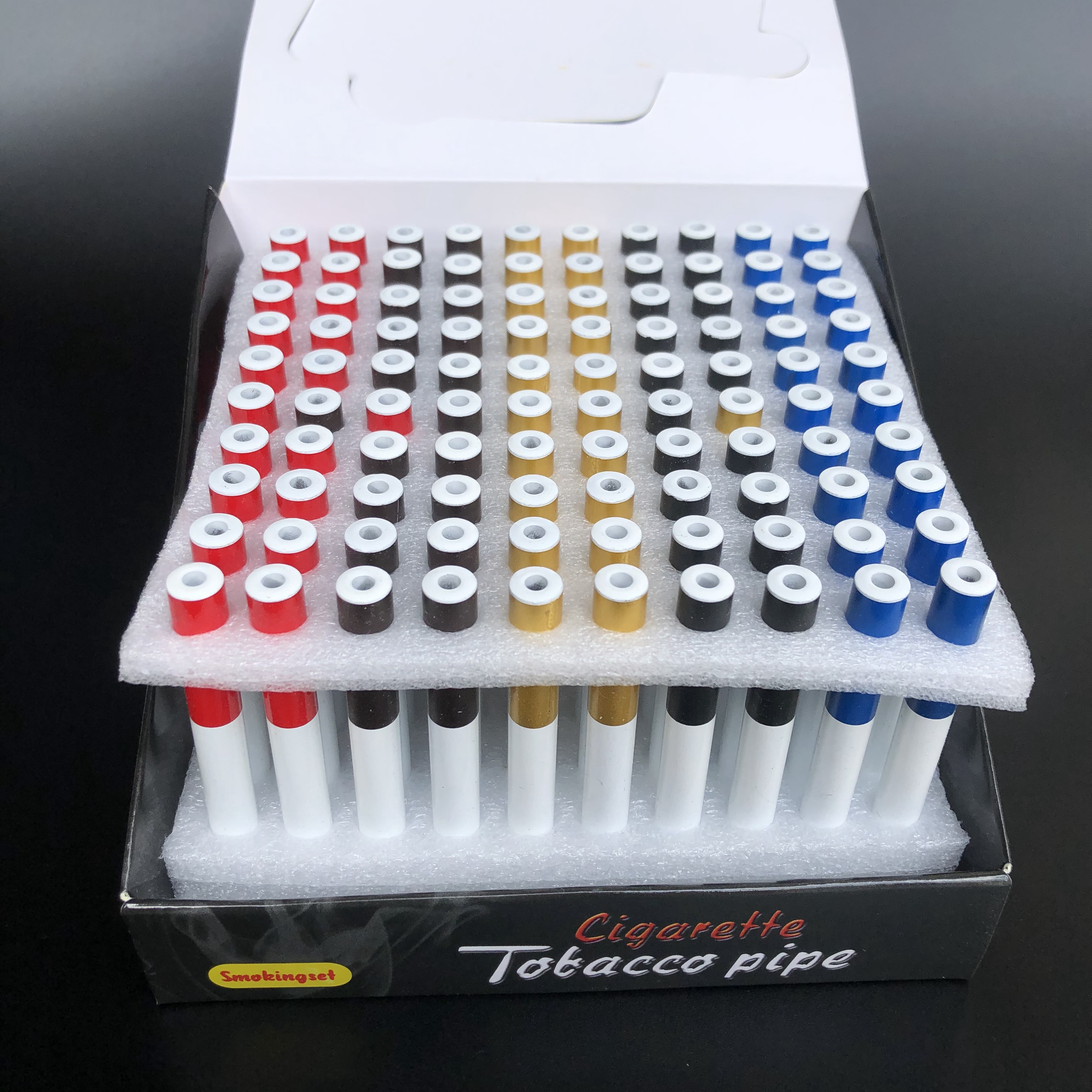 

78mm colored Cigarette Shape Digger Cigarette Hitter Pipe Smoking Hand Tobacco Pipes Snuff Snorter tube Aluminum Bat