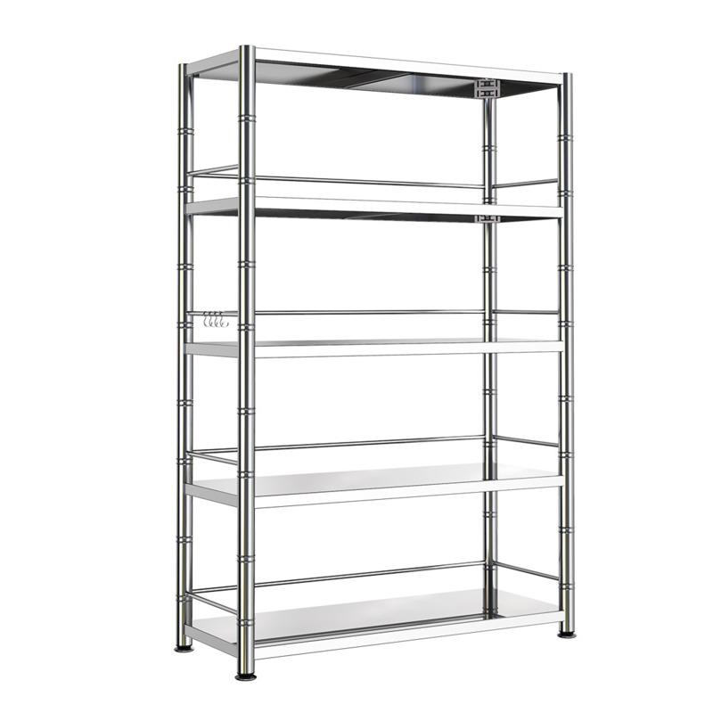 

Stainless steel kitchen microwave oven shelf triangular reinforcement hidden screw floor multi-layer storage rack