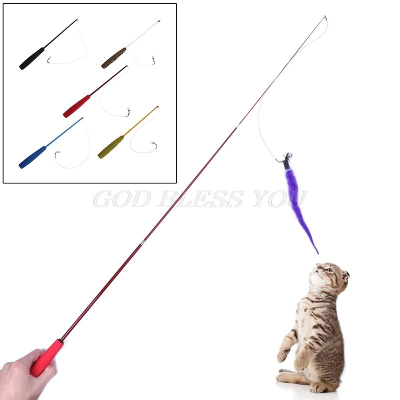 

Cat Toy Plush Stick Stretch Kitten Pet Dog Teaser Fun Play Wand Interactive Wire Drop Shipping