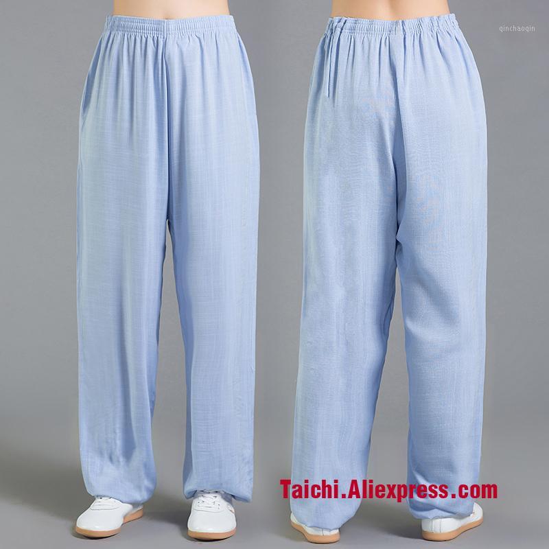 

Linen and cotten Tai Chi Pants Wu Shu Pants flax Kungfu Trousers Yoga 9 color S-XXXL1, Black
