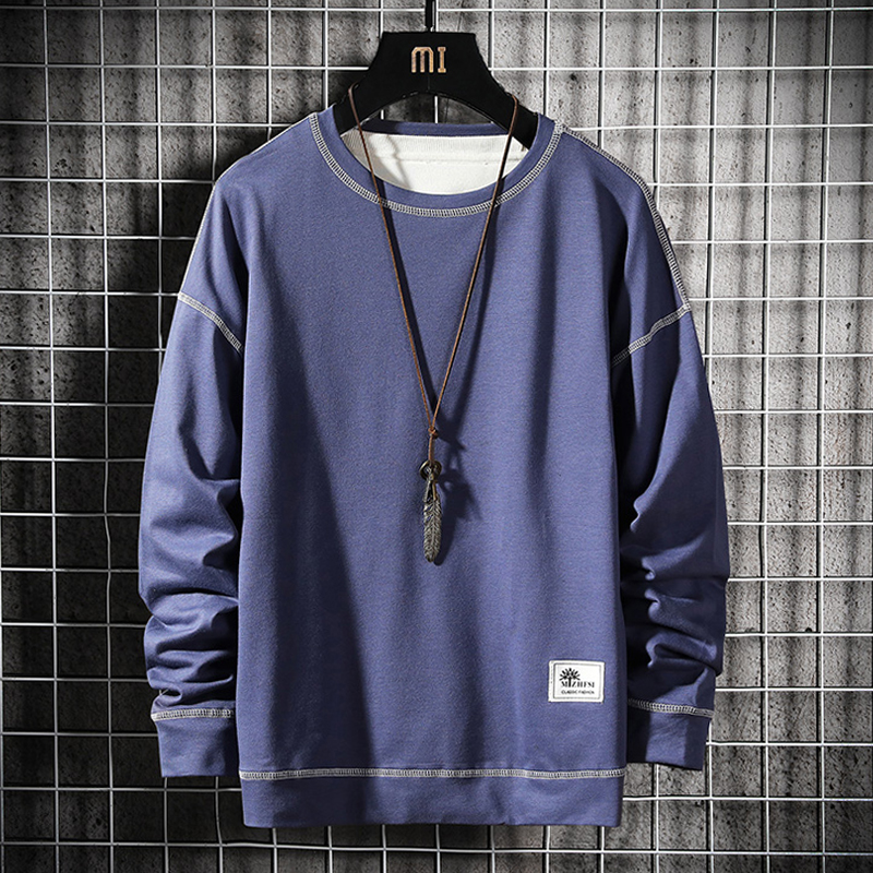 

Sweatshirt Men Casual 2020 New Fashion 6 Color Hoodie Mens Casual O-Neck Solid Sweatshirt for Young Men Streetwear Tops, Cbd230white