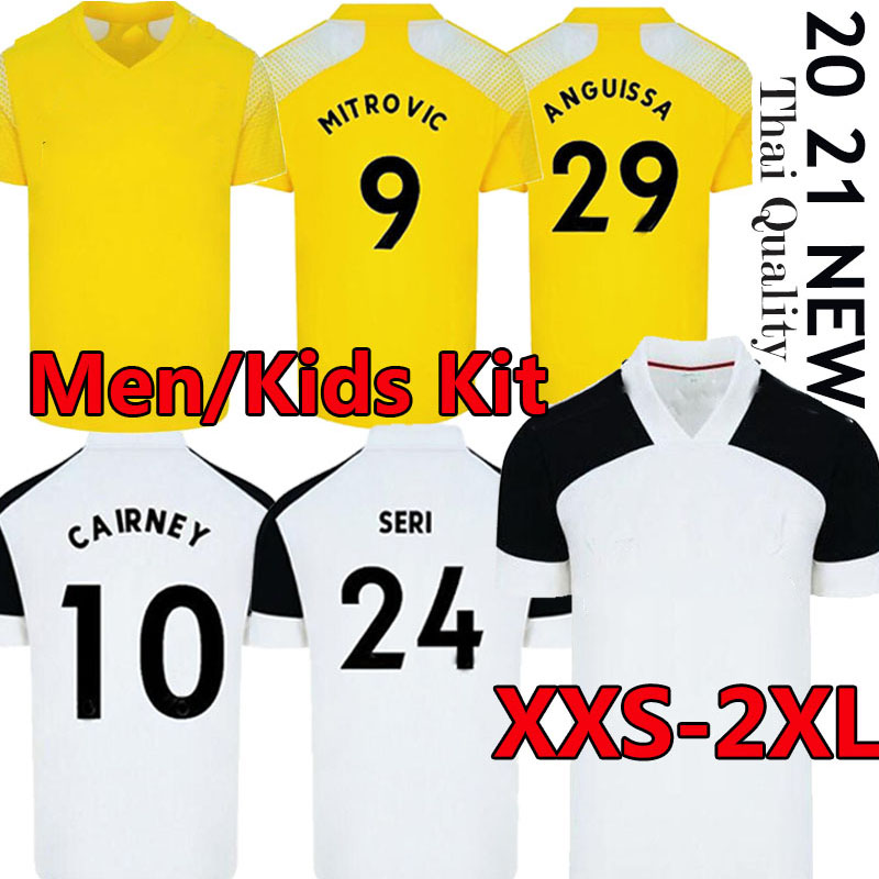 

20 21 MITROVIC CAIRNEY soccer jerseys league 2020 2021 Knockaert SERI LEMINA ANGUISSA HOME AWAY YELLOW men+kids FOOTBALL SHIRTS uniforms, Fulemu 20 21 away