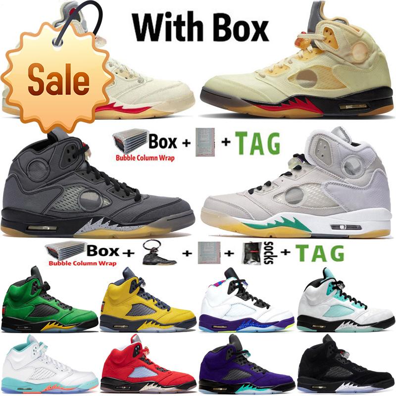 

2022 With Box High Og Jumpman 5 5s Mens Basketball Shoes Sail Black Muslin Alternate Grape Light Aqua What The Men Sports Women Sneakers
