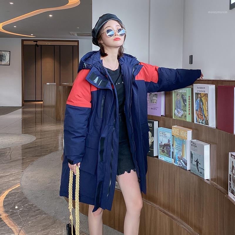 

Oversized Winter Coat Women Patchwork Color Ladies Coat Warm Thick Long Down Jacket Women Parkas Female Winter Jackets1, Khaki