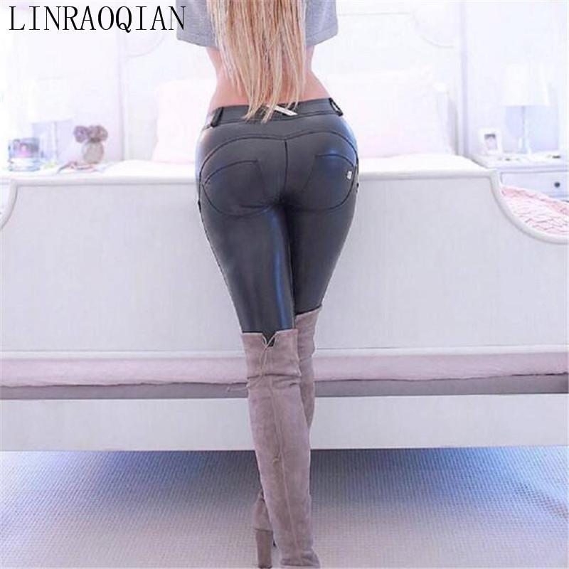 

Leggins Fitness Stretch Buttocks Tight Sports PU Leather Pants Yoga Pants Plush Elastic Gym Tights Yoga Running Leggings Women1, Black