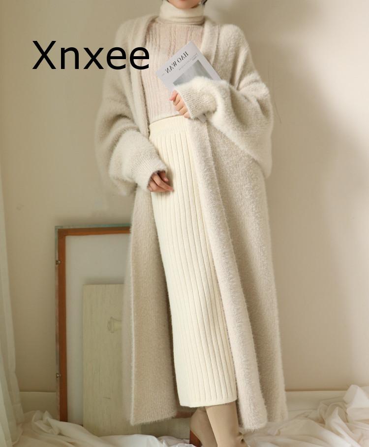 

Autumn and winter imitation water velvet loose bat large size thick women' cardigan coat, Biege