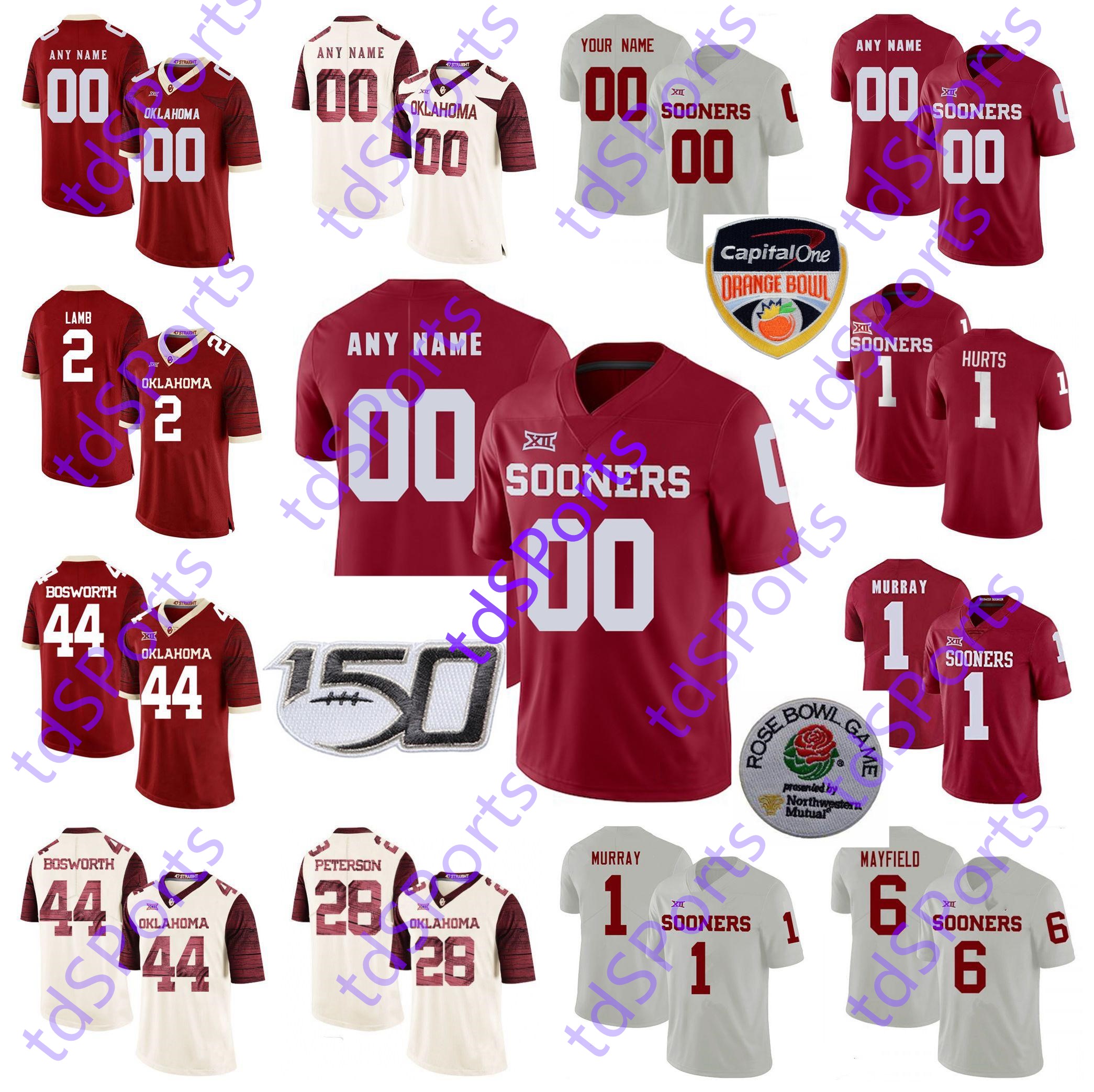 

NCAA Oklahoma Sooners Jerseys Jadon Haselwood Jersey Tre Brown Theo Wease Jr. Trejan Bridges Red College Football Jerseys Custom Stitched, As shown in illustration