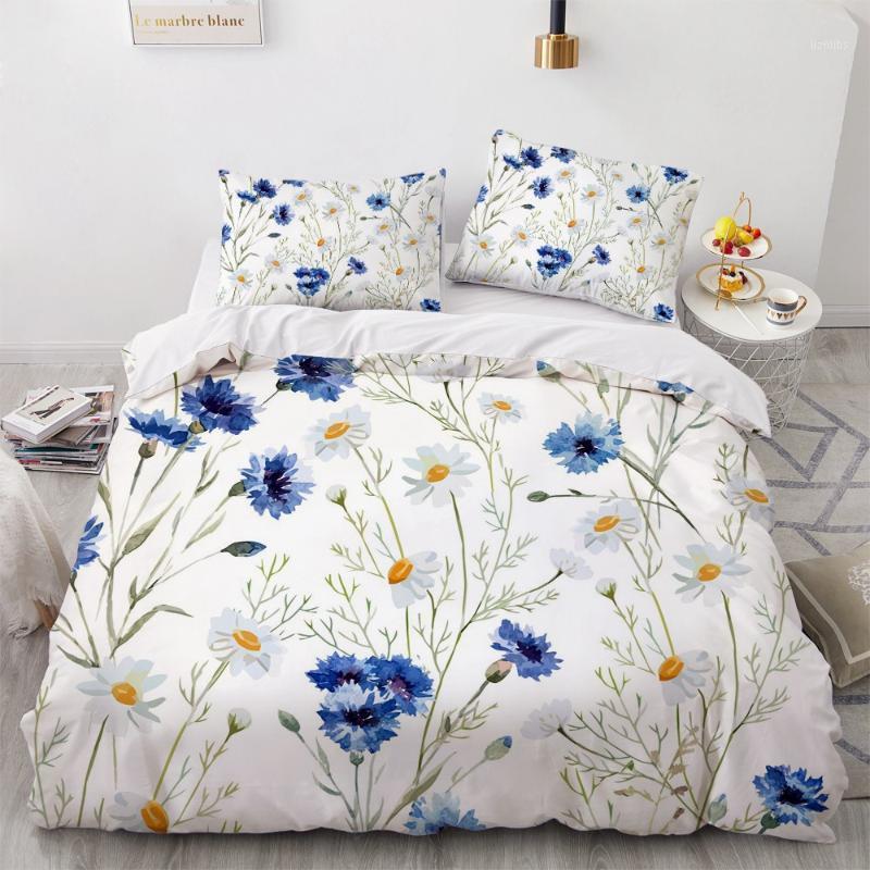 

3D Bed Linen White Duvet Cover Sets Quilt Covers Pillow Case Bedding Sets King Queen  Nordic Flower Design Bedclothes1, Nordic074-white