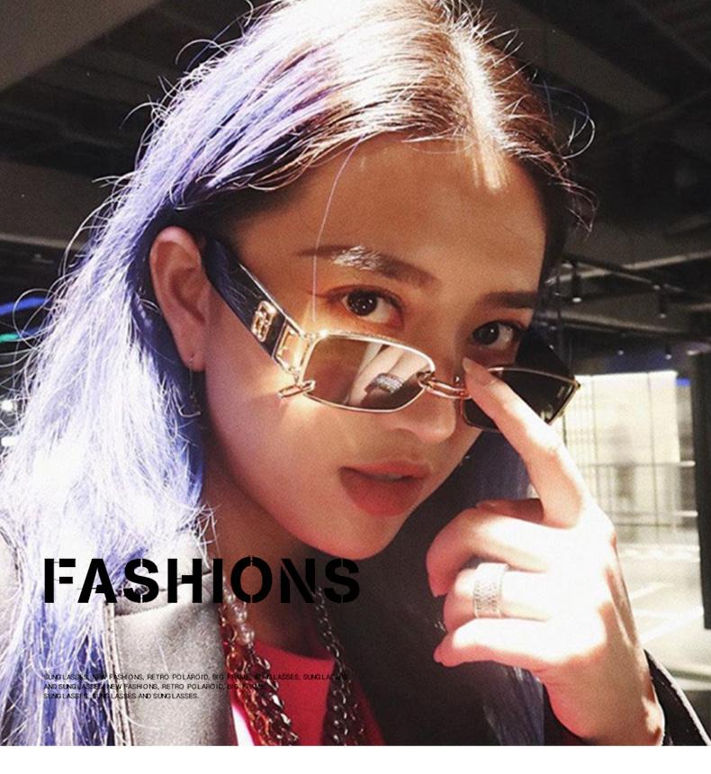 

Sunglasses Small Frame Rectangular Men Fashion Designer Women Sun Glasses Punk Shades