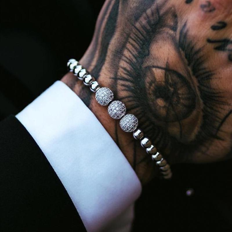 

Charm Bracelets Classic Disco Ball Bracelet Men Simple Adjustable Rope 5mm Braided Macrame Bead For Jewelry Gift