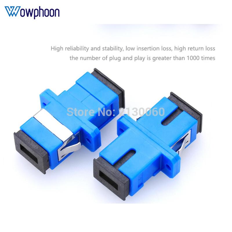 

50/100/200/500Pcs SC UPC Adapter Connector Simplex Single mode Plastic SM Fiber Optic Adapter 0.3dB, Free Shipping