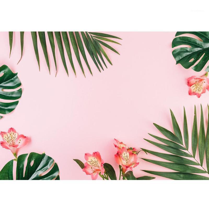 

Background Material Pink Flowers Green Leaves Pography Backdrop Vinyl Studio For Children Baby Lovers Wedding Poshoot Fond Po1