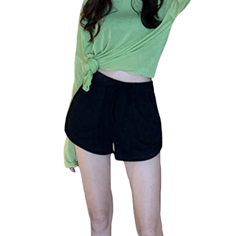 

Fashion Working Drawstring Spring Summer Fitness Running Daily Loose With Pockets Solid Women Shorts High Waist Elastic Band, Blue