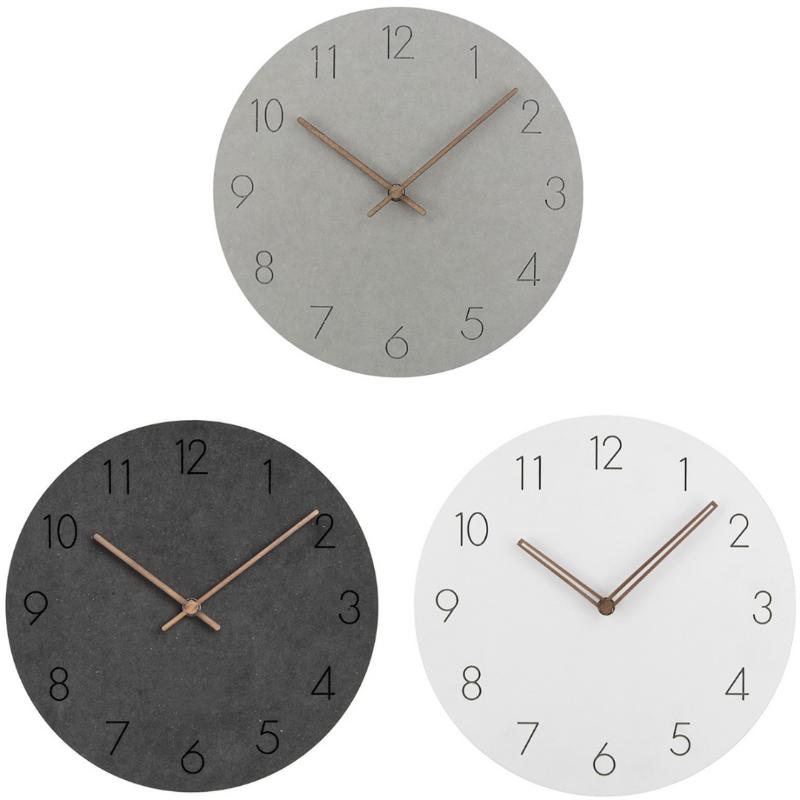 

Kitchen Modern Simple Round Wall Clock Classics Silent Numberal MDF Wood Clock For Bedroom Office Living Room Decor Gift