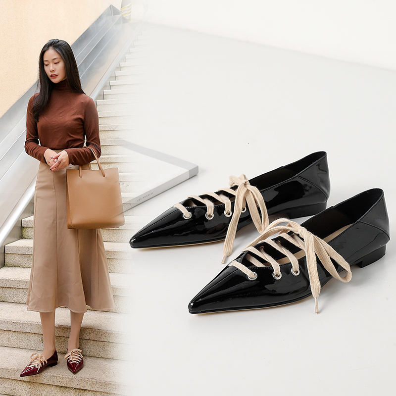 

2021 Hot Selling Women's Boots Genuine Pointed to Custom Patent Shoes 2J96, Red wine