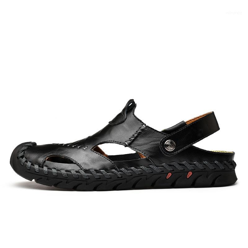 

sandal romanas sport rasteira men sandalle leather work shoes for summer rubber male erkek transpirables sandalias deportivas1, Black