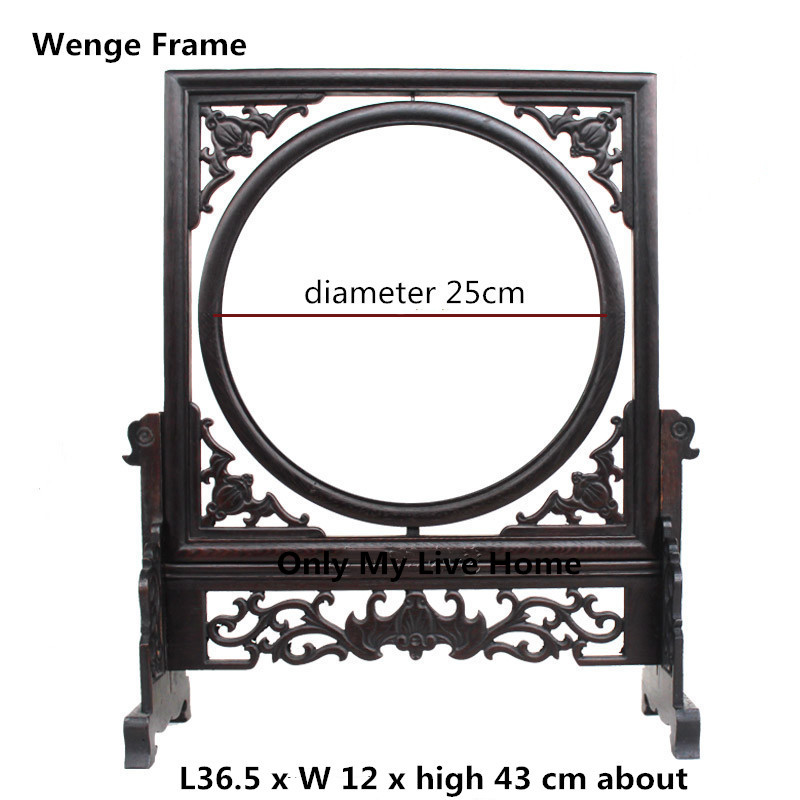 Traditional Chinese Style Wenge Wood Frame Photo Picture Frame Antique Carved Paintings Frame Home Decorative Mirror Stand Ornaments-image-592352290