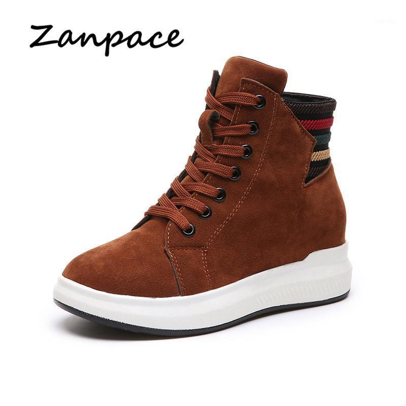 

2020 New Women's Boots Winter Heightening Women Boots Plush Insole Warm Women Casual Shoes Lace-up Non-slip Shoes1, Black