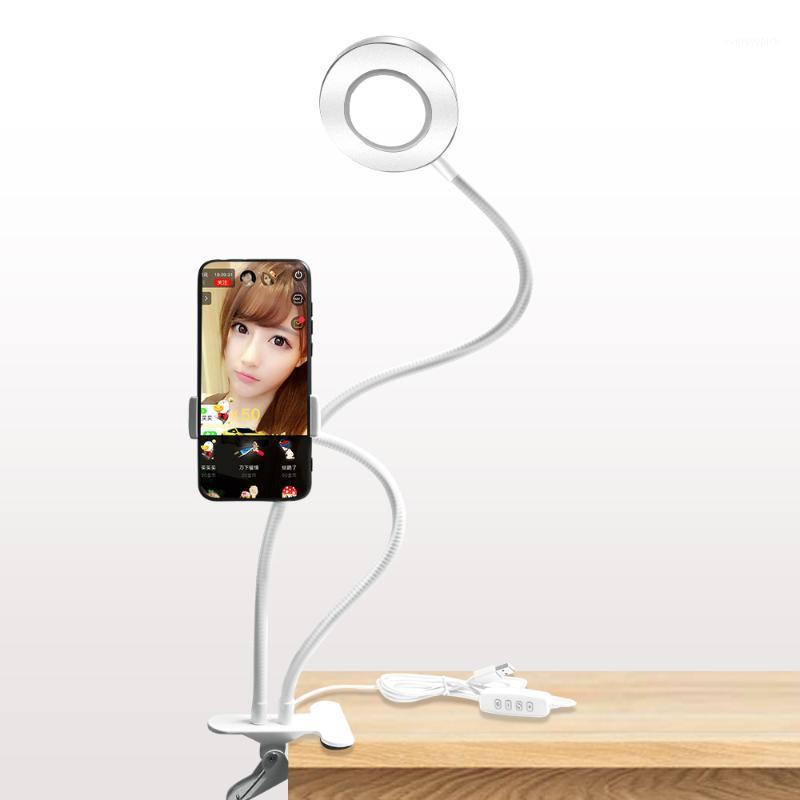 

4 in 1 Selfie Ring Light With Mobile Phone Holder 360 Degree Adjustable Stand 3 Modes Dimmable LED Lamp For Phone Live Broadcast1