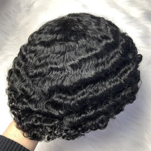 

4mm Afro Kinky Curl Indian Virgin Human Hair Full Lace Toupee 12mm Large Wave for Black Men Fast Express Delivery, As your choice
