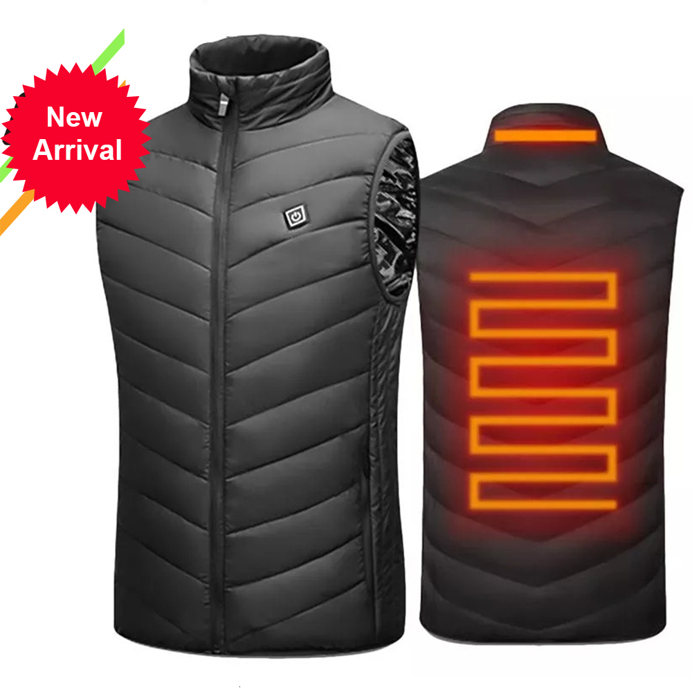 

2021 New Men Autumn Smart Cotton Usb Infrared Electric Heating Vest Women Outdoor Flexible Thermal Winter Warm Jacket 7x7r, Navy blue