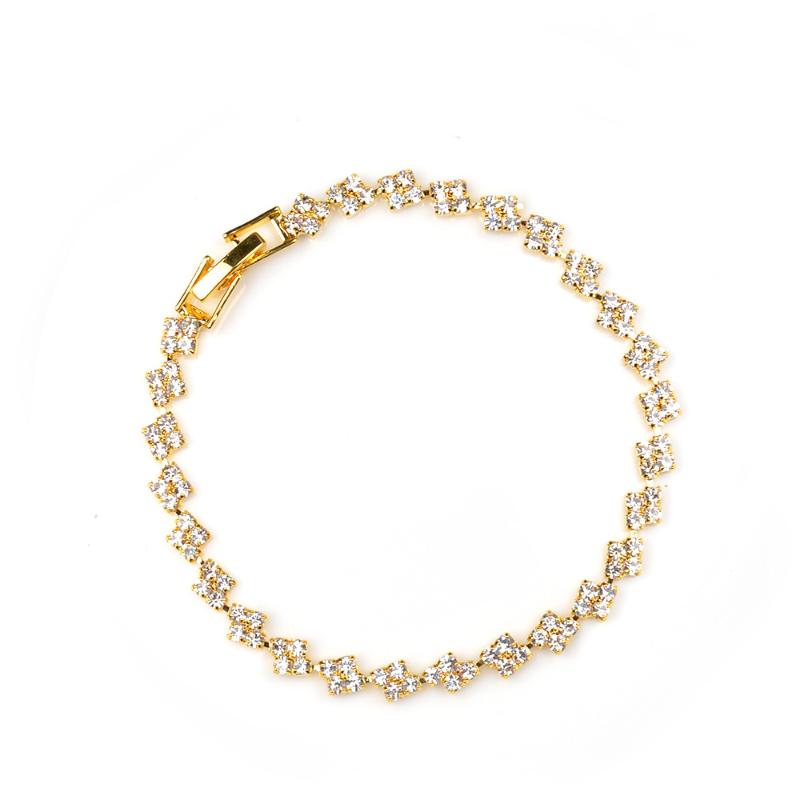 

Charm Bracelets SIZZZ White Colour Zircon Rome Bride Wedding Bracelet & Bangles Hip Hop Jewelry Cut CZ Tennis For Women/Men Party