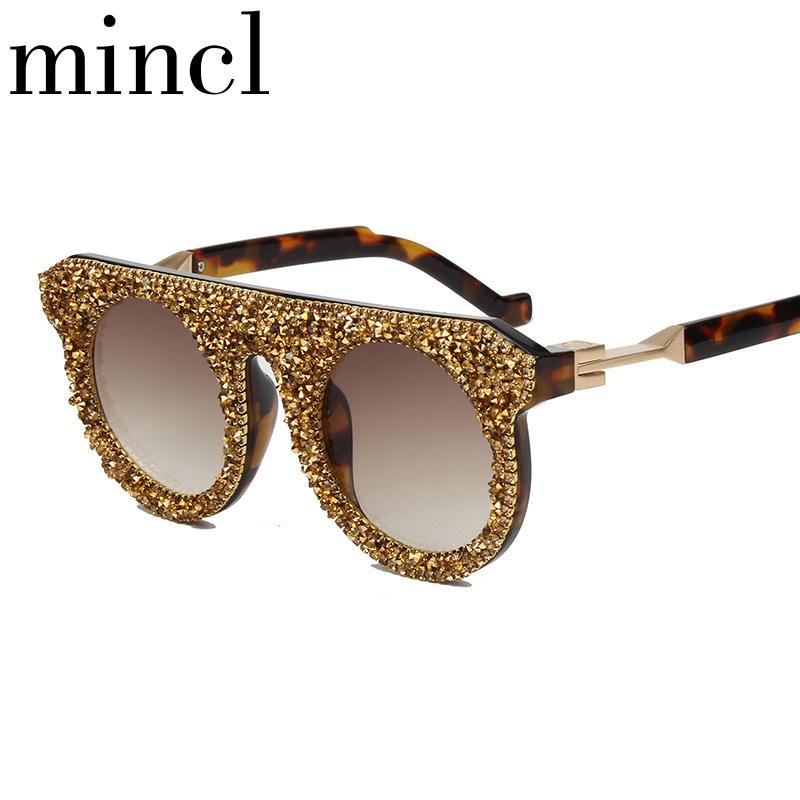 

Fashion Sunglasses Women Mincl Designer Women Sun Glasses Vintage Punk Crystal Bling Bling Party Sunglasses NX