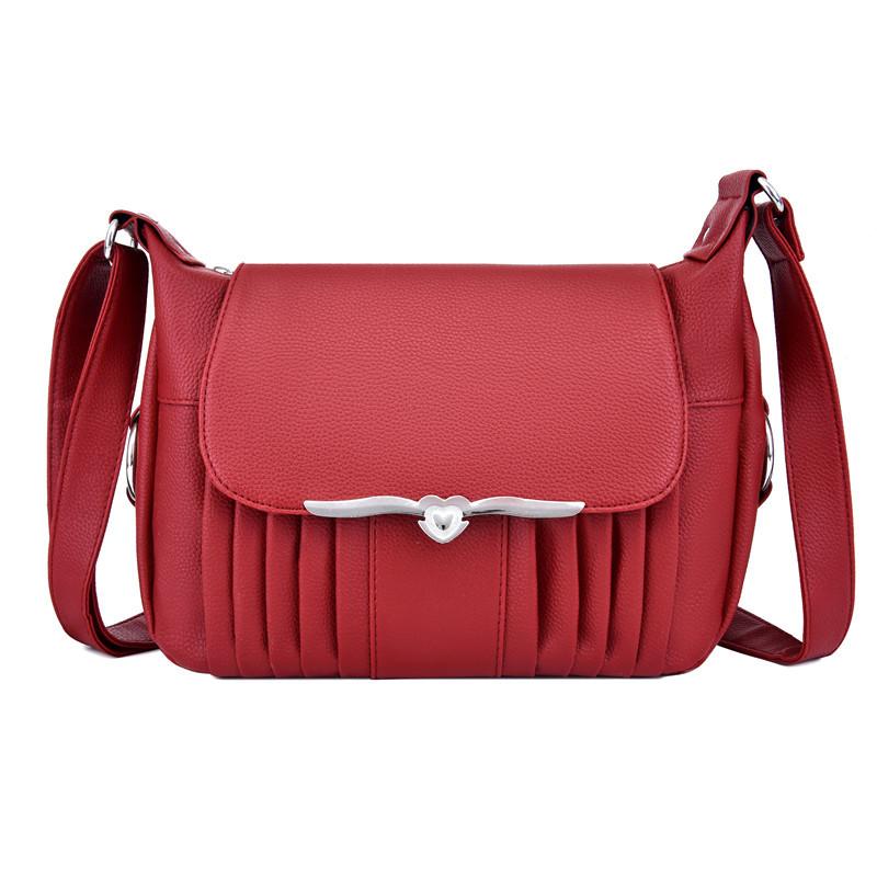 

2021 new solid color foreign trade middle-aged female bag new mother bag single shoulder messenger, Black