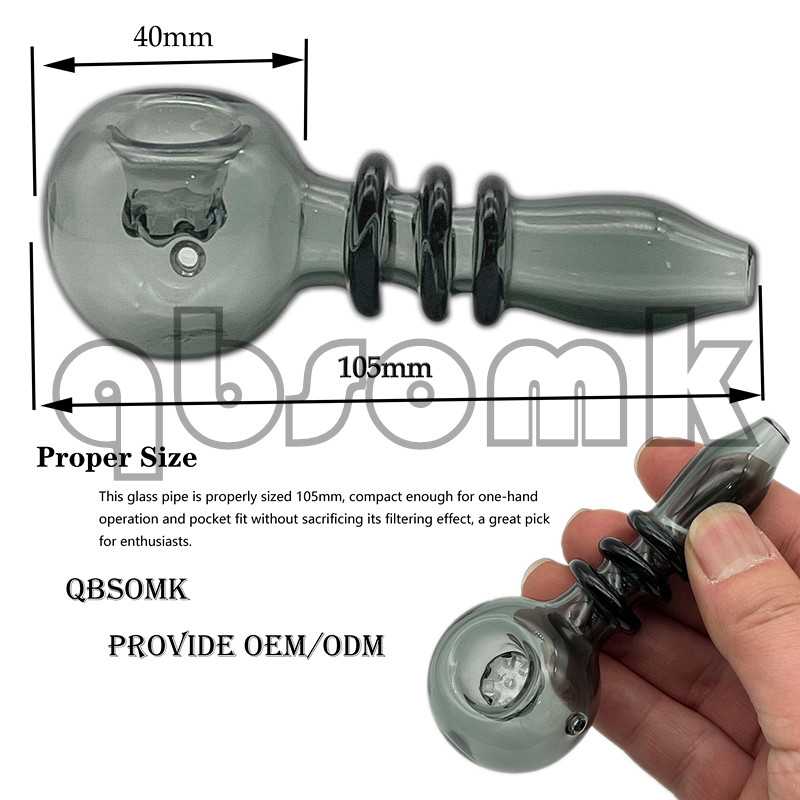 

QBsomk Glass Hand Pipes With Snowflake Bowl Dry Herb Solid Color 11cm Oil Burner Smoking Oil Rigs Glass Pipes Tobacco Glass Water Pipe