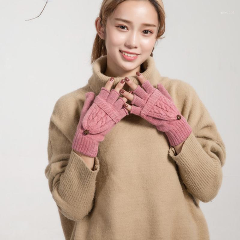 

Five Fingers Gloves Women's Winter Warm Lining - Cozy Cable Knit Thick Elastic Cuff Thermal GMitten Driving Ki Riding Loves Mittens1