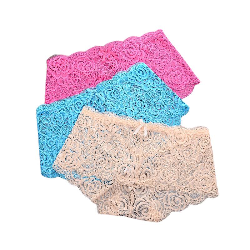 

2020 Sexy Lace See Through Fashion Panties Women Transparent Bow-Knot Babydoll Briefs Ladies Underwear Knickers, Beige