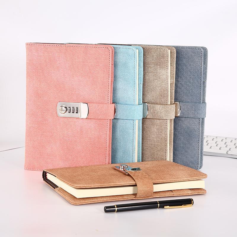 

A5 Cute With Lock Password Leather Notepad Agenda 2020 Weeks Planner Notebook School Stationery Travel Journal Note Books Gift1