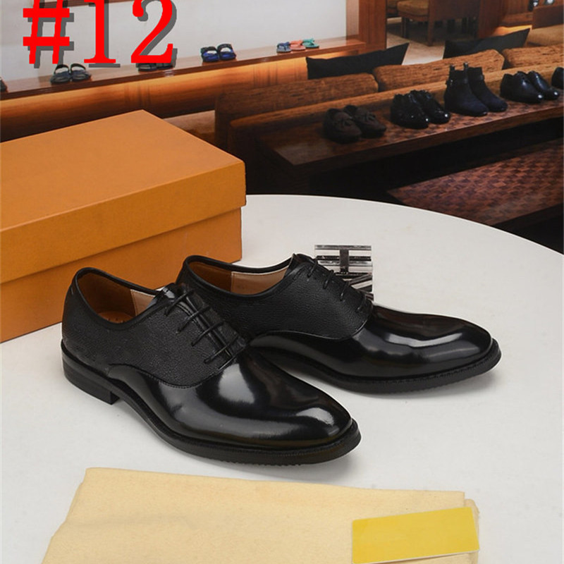 

High Quality Men Formal Business Brogue Shoes Men's Crocodile Dress Shoes Male Casual Leather Wedding Party Loafers Plus Size 38-45, Black