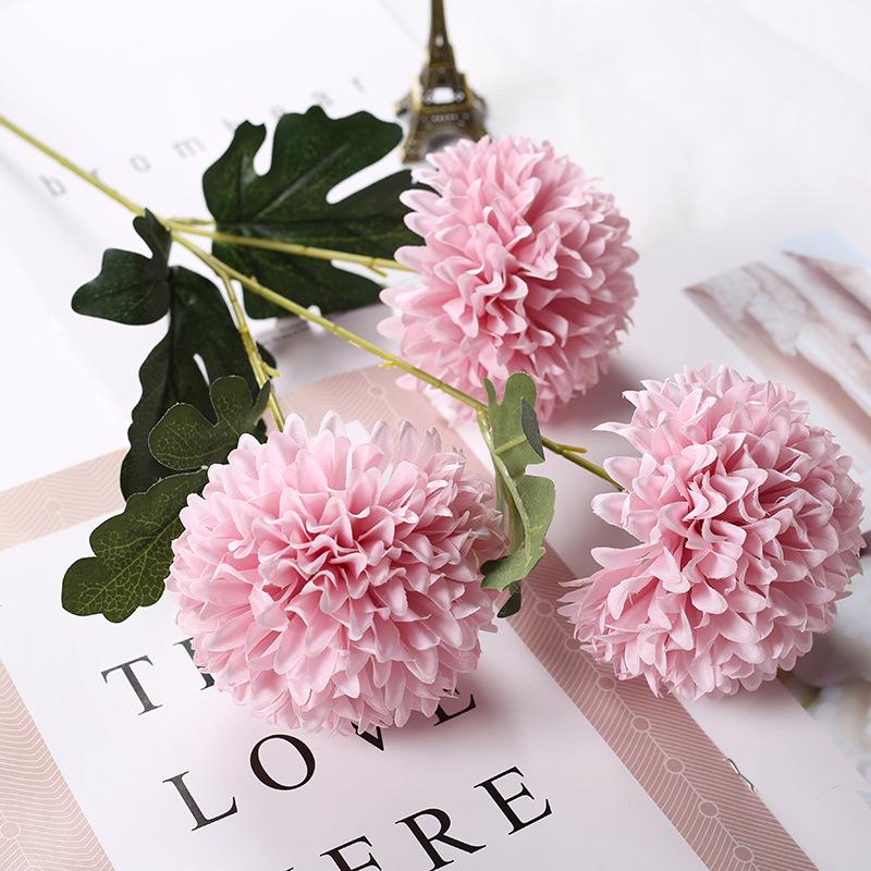 

10Pcs New OnionBall Large Flower Head Simulation Dandelion Branch Home Flower Decoration Silk Wedding Wall Holding Flores, White