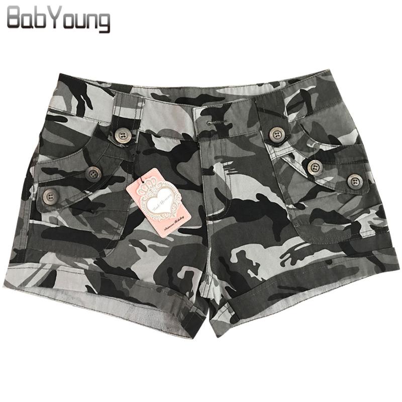 

BabYoung New Summer Style Casual Shorts Women Camouflage Print Sexy Short Feminino Pantaloon Femme Plus Size ~2XL, 1113-1camouflage