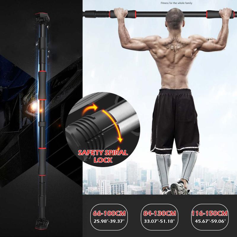 

Adjustable Door Horizontal Bar Home Exercise Workout Safety Spiral Lock Chin-Up Pull Up Training Bar Gym Sport Fitness Device