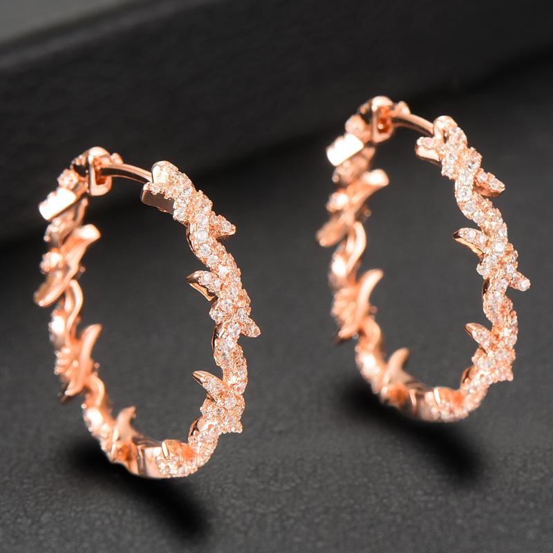 

Hoop & Huggie SisCathy Trendy Women Earrings Charms Korean Round Circle CZ Statement Jewelry Bridal Dress Wedding