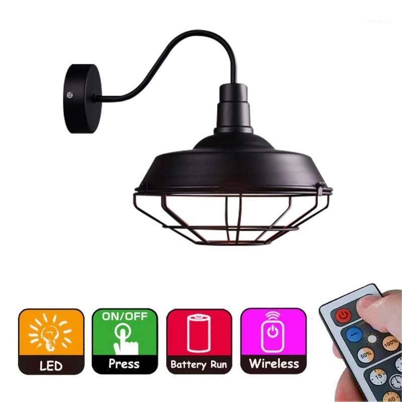 

Led Remote Control Battery Run Cordless Lamp Not Hardwired Black Wall Sconce For Bedroom Dimmable Control Battery Not Included1