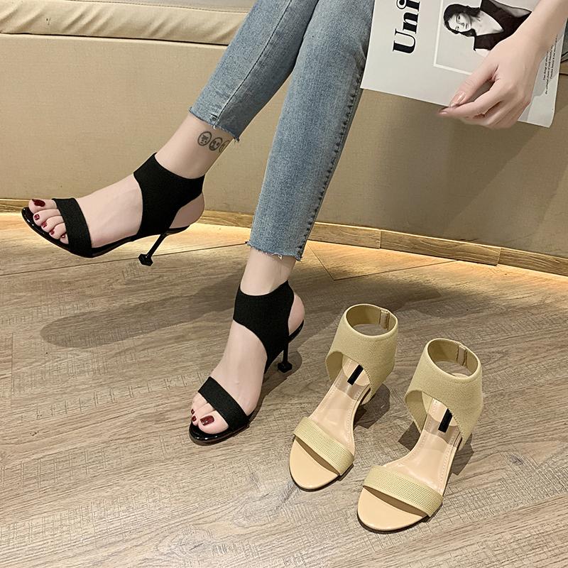 

Sexy High Heels for Women Peep Toe Stilettos Shoes Heeled Sandals, Beige