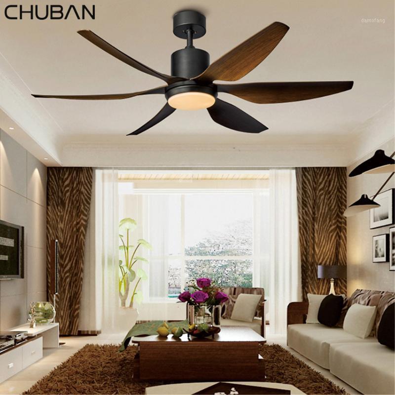 

6 Blades Indoor Ceiling Fan Lights with Remote Control Brushed Nickel Ceiling Fan 52 66 Inch 110v 220v Modern Fans1