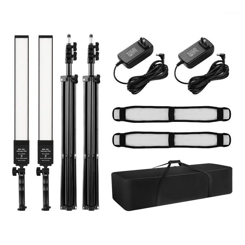

Photography Lighting Kit with 3200-5500K Bi-color Dimmable LED Light Bar Strip Light Stands/Diffuser Cloth/Power Adapters/Bag1